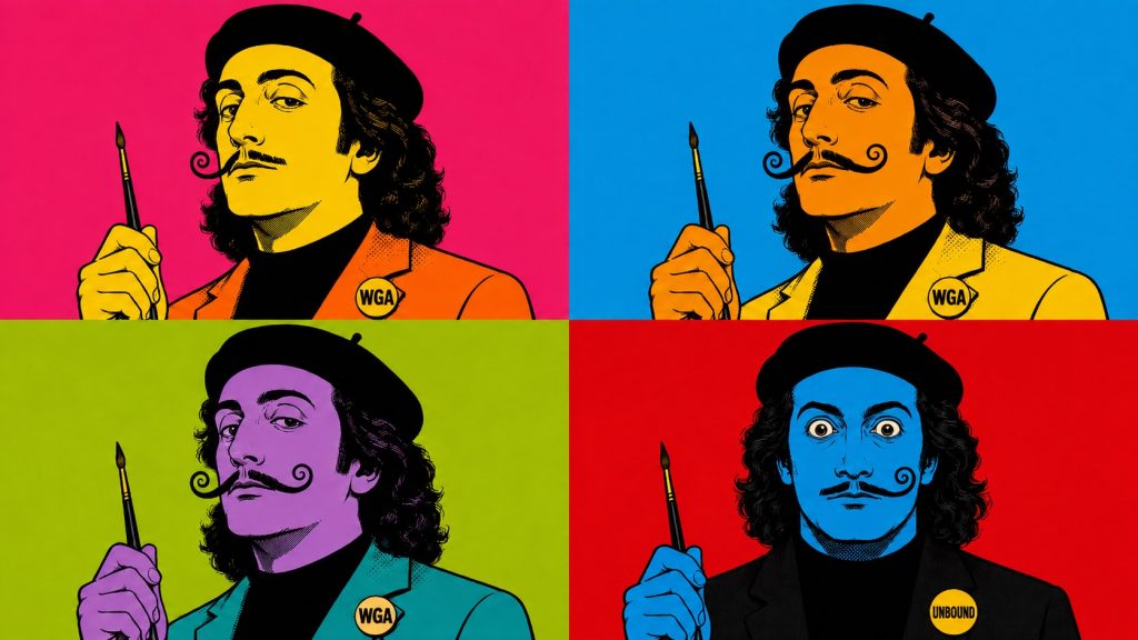 Pop art portrait of the World's Greatest Artist in four bright color panels